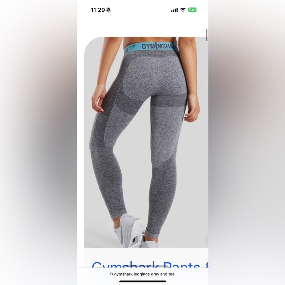 gray and teal limited edition Gymshark leggings not sold anymore originally $38